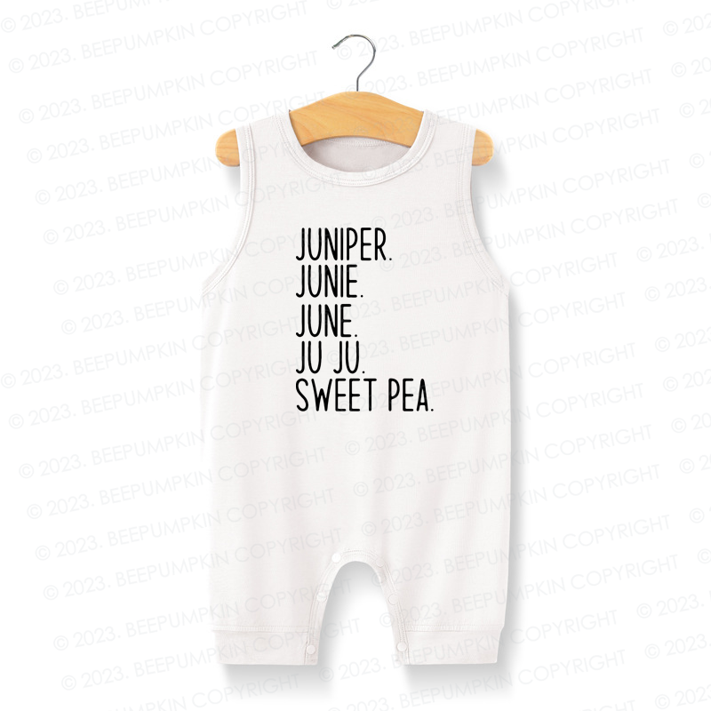 NEW! Sleeveless Nickname Personalized Silky Baby Romper For Boys And Girls