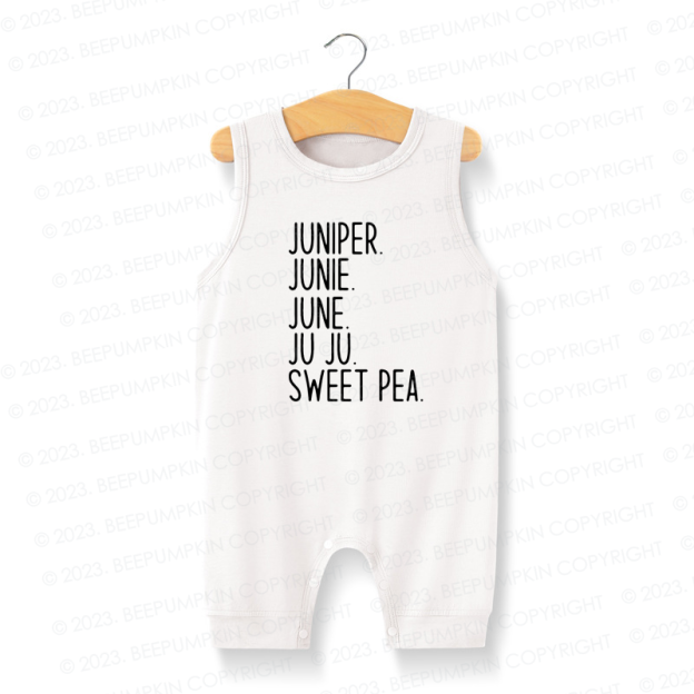NEW! Sleeveless Nickname Personalized Silky Baby Romper For Boys And Girls