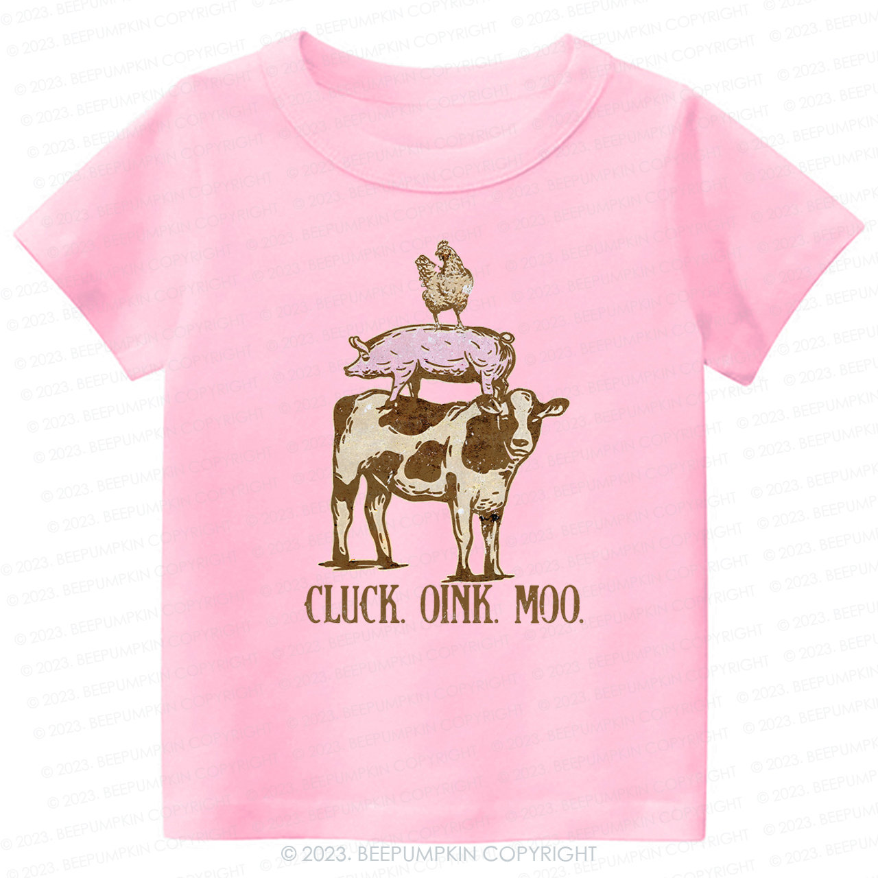Cluck Oink Moo Retro Farm -Toddler Tees