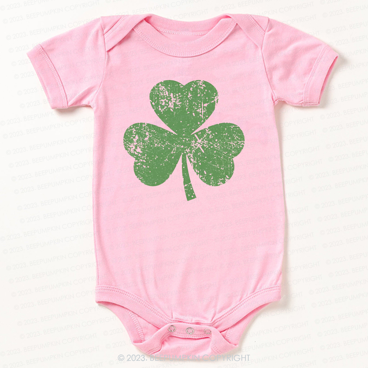 Three Leaves Clover St.Patricks Day Bodysuit For Baby