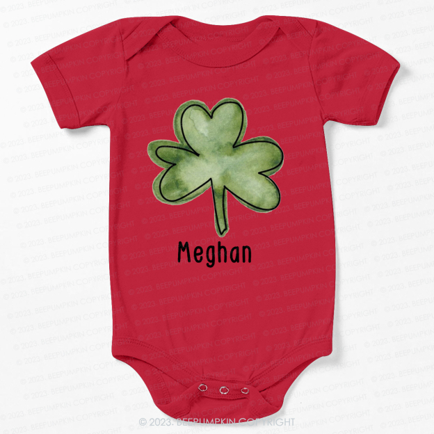 Personalized Shamrock St.Patricks Day Bodysuit For Baby