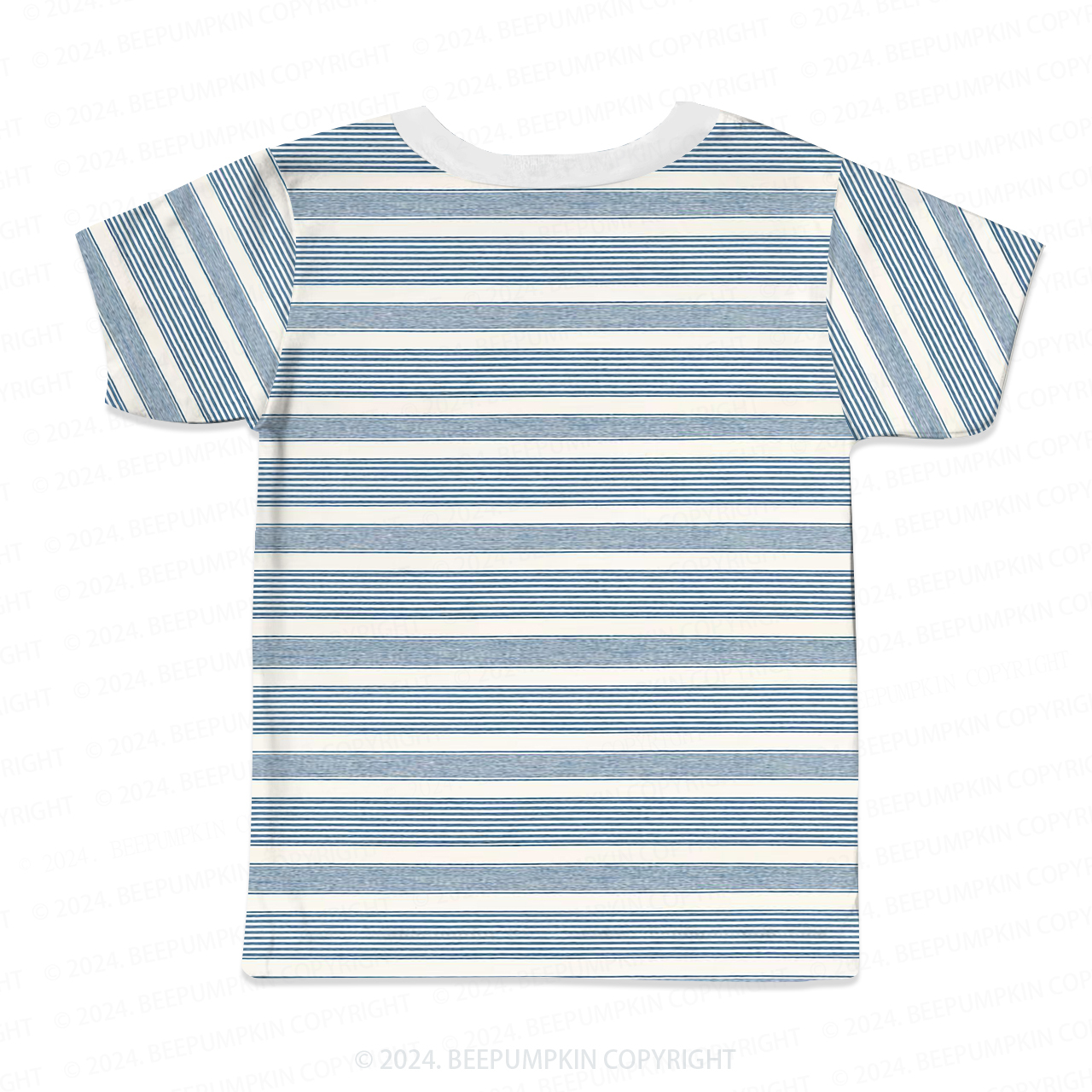 Blue And White Straight Lines All Over Print Kids Tees