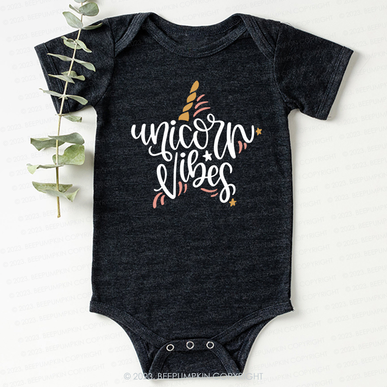 Unicorn Vibes Birthday Party Bodysuit For Baby
