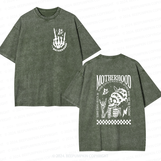 Motherhood Sometimes I Rock It Mama Washed T-Shirts 
