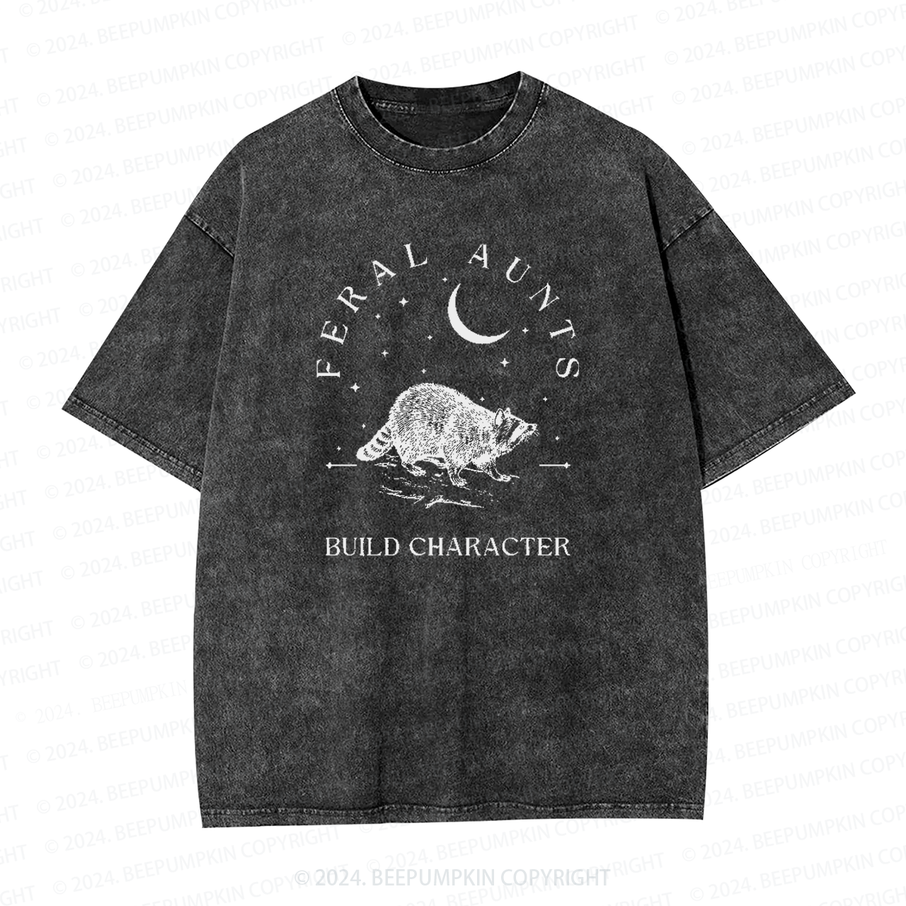 Feral Aunts Build Character Aunt Washed Tees