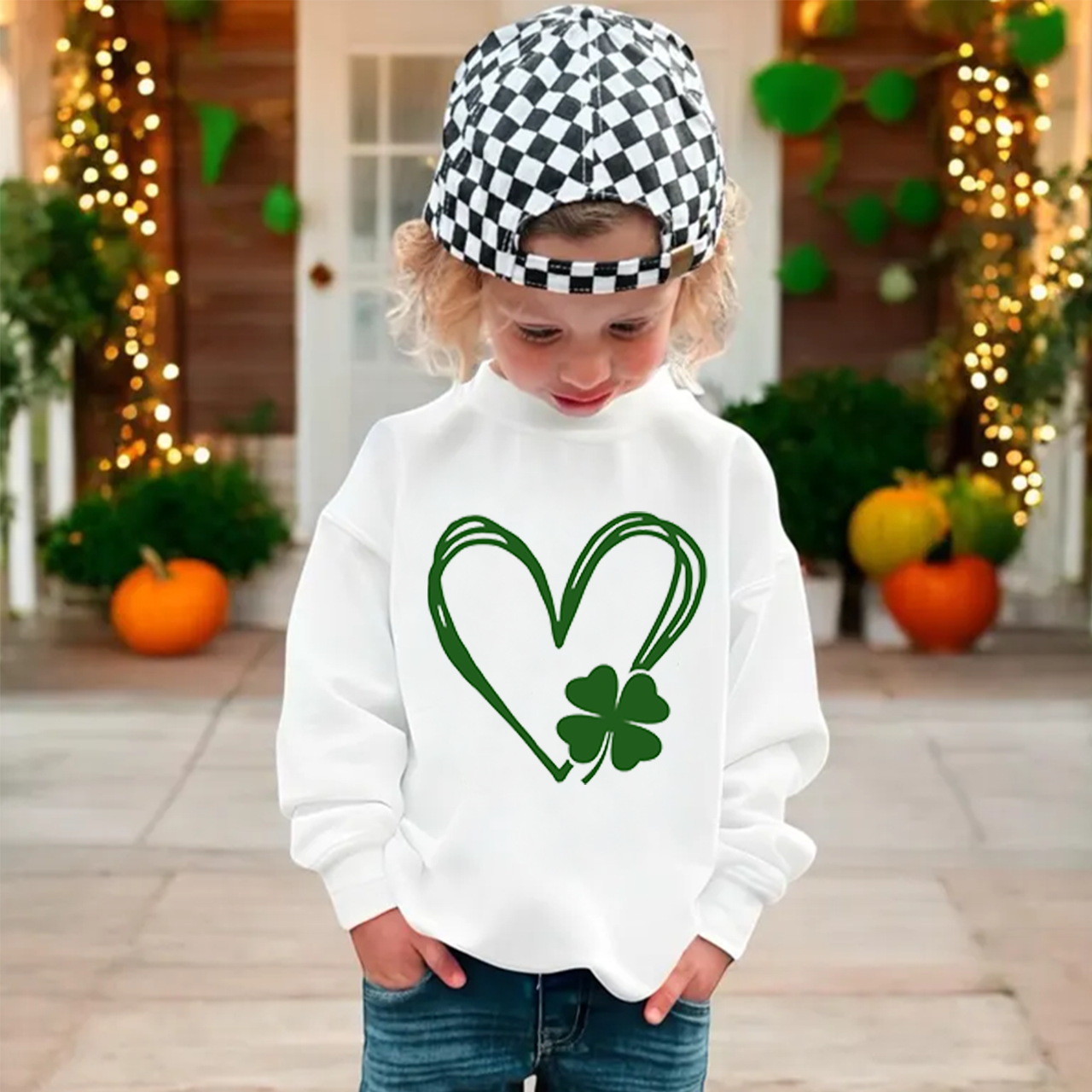 Shamrock Heart St. Patrick's Day Kid's Sweatshirt