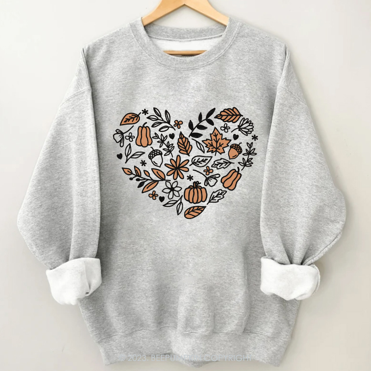 Pumpkin Patch Heart Vintage Fall Sweatshirt