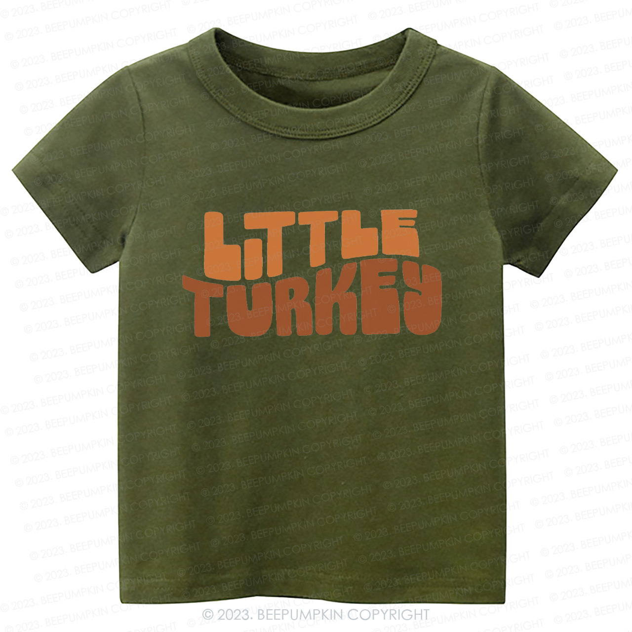 Fall Natural Little Turkey Thanksgiving Kids Tees 
