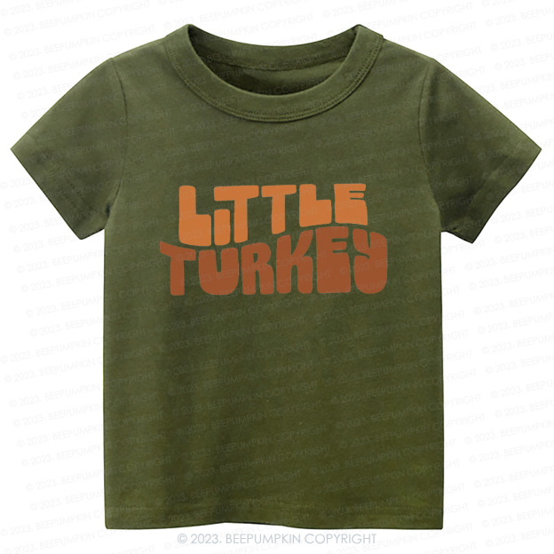 Fall Natural Little Turkey Thanksgiving Kids Tees 