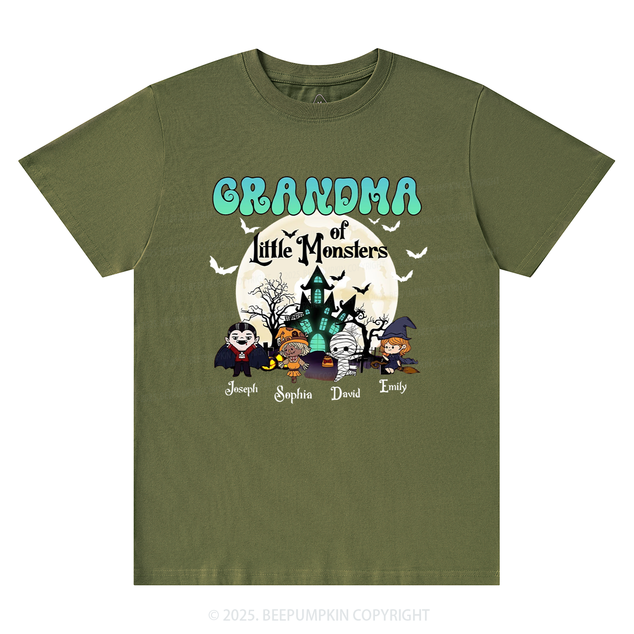 Personalized Grandma Halloween T-Shirts Beepumpkin