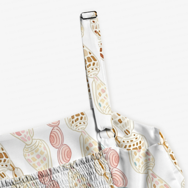 Ocean Shell Serenade Mom&Kids Summer Matching All-Over Print Outfits