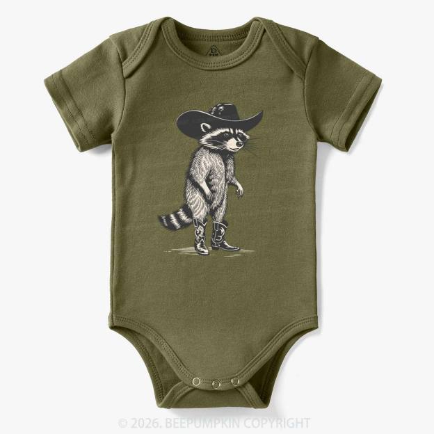 Funny Western Raccoon Cowboy Bodysuit