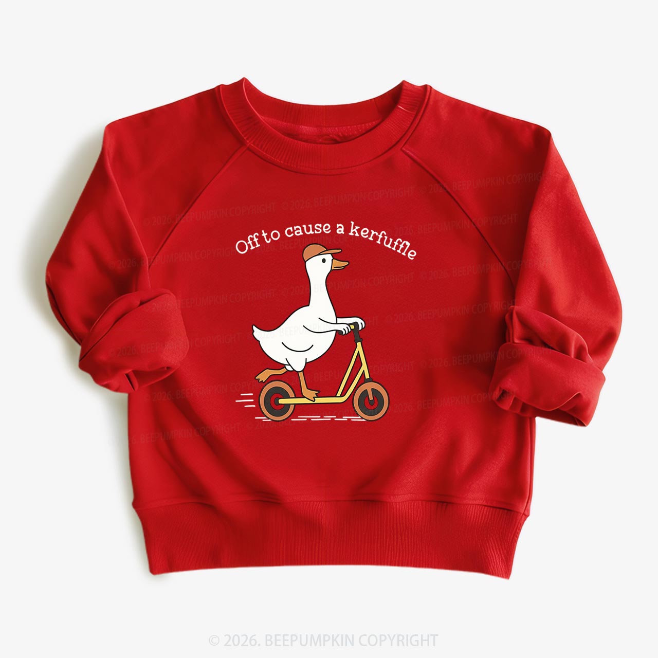 Off To Cause A Kerfuffle Silly Duck Animal Toddler&Kid's Sweatshirt