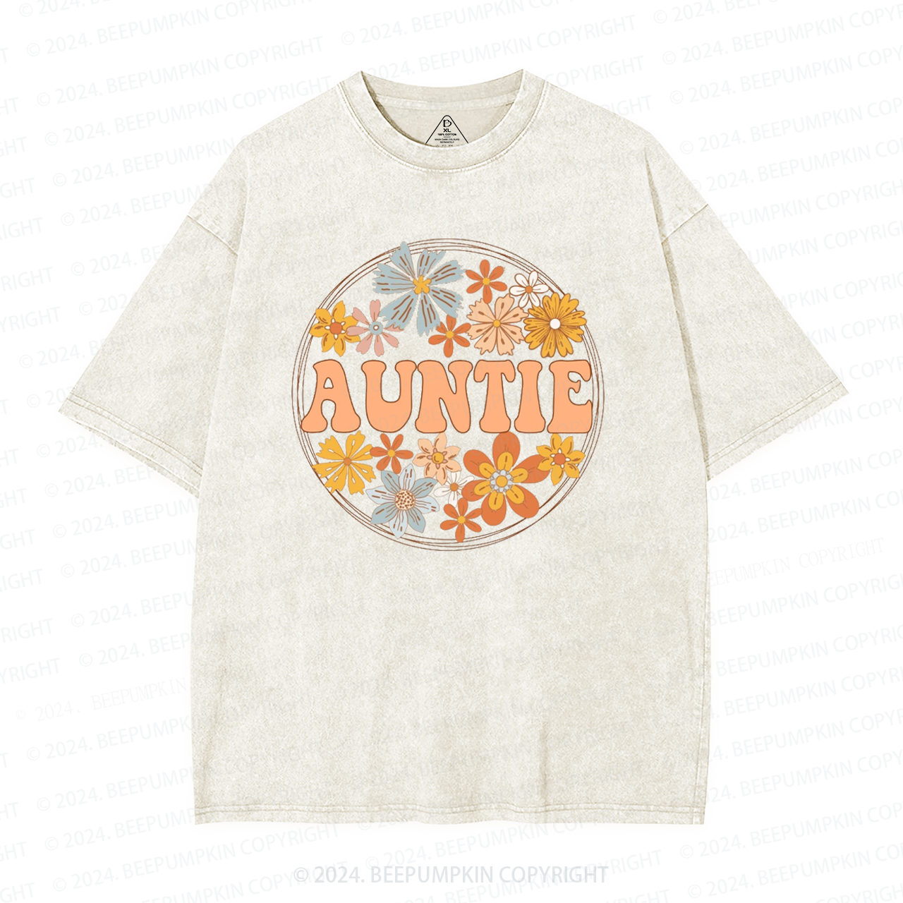 Floral Aunt Washed T-Shirts 