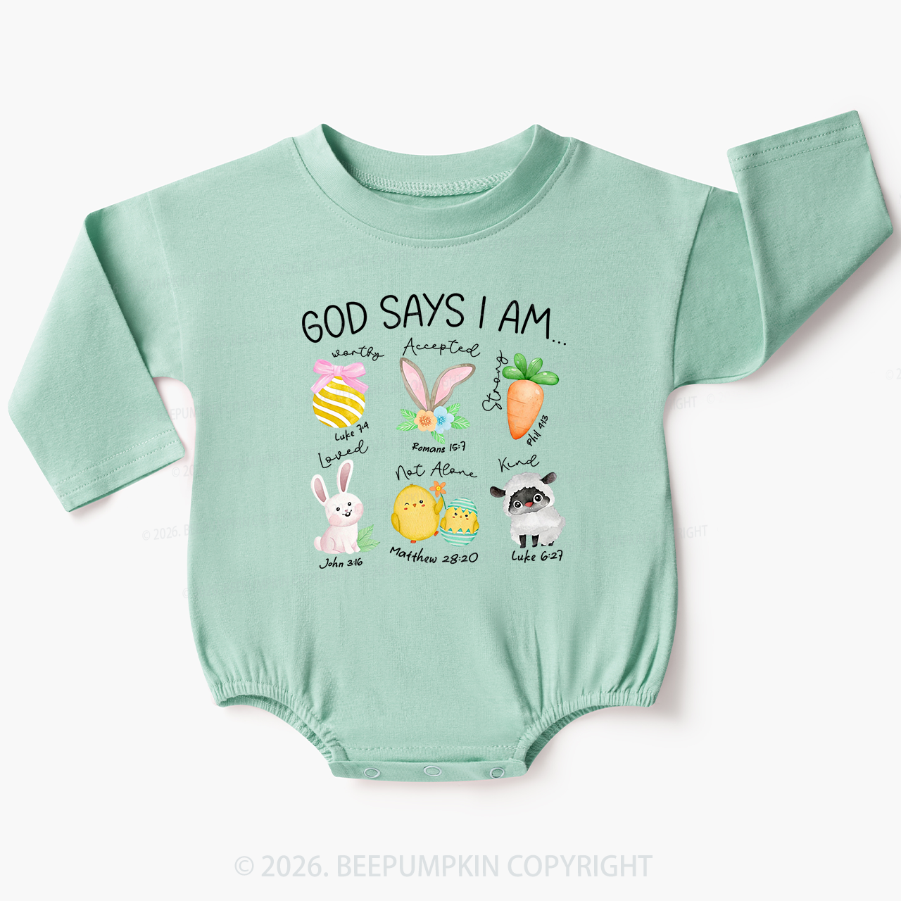God Says I Am – Faith And Joy Baby Bubble Romper