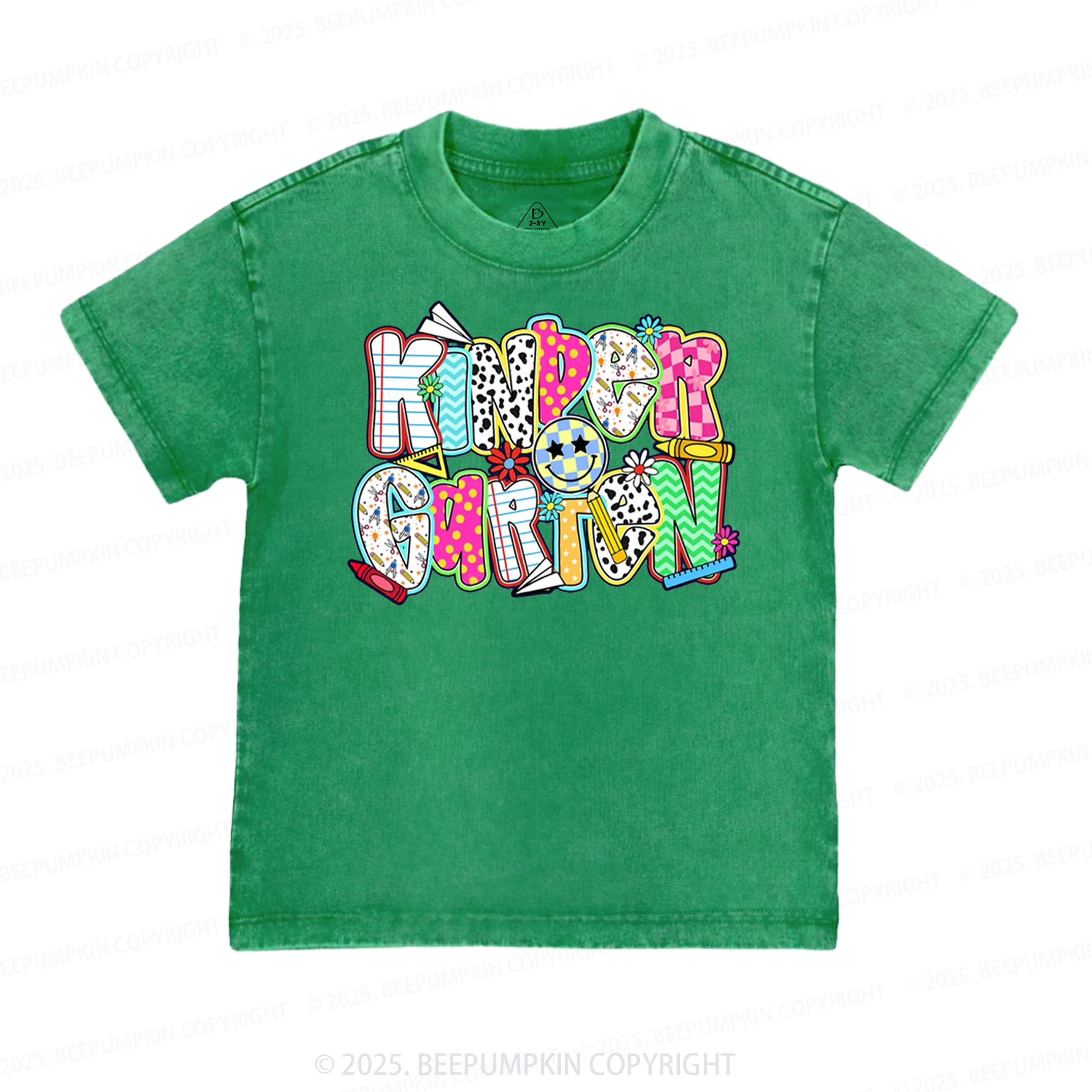 Personalized Colorful Grade Toddler&Kids Washed Tees