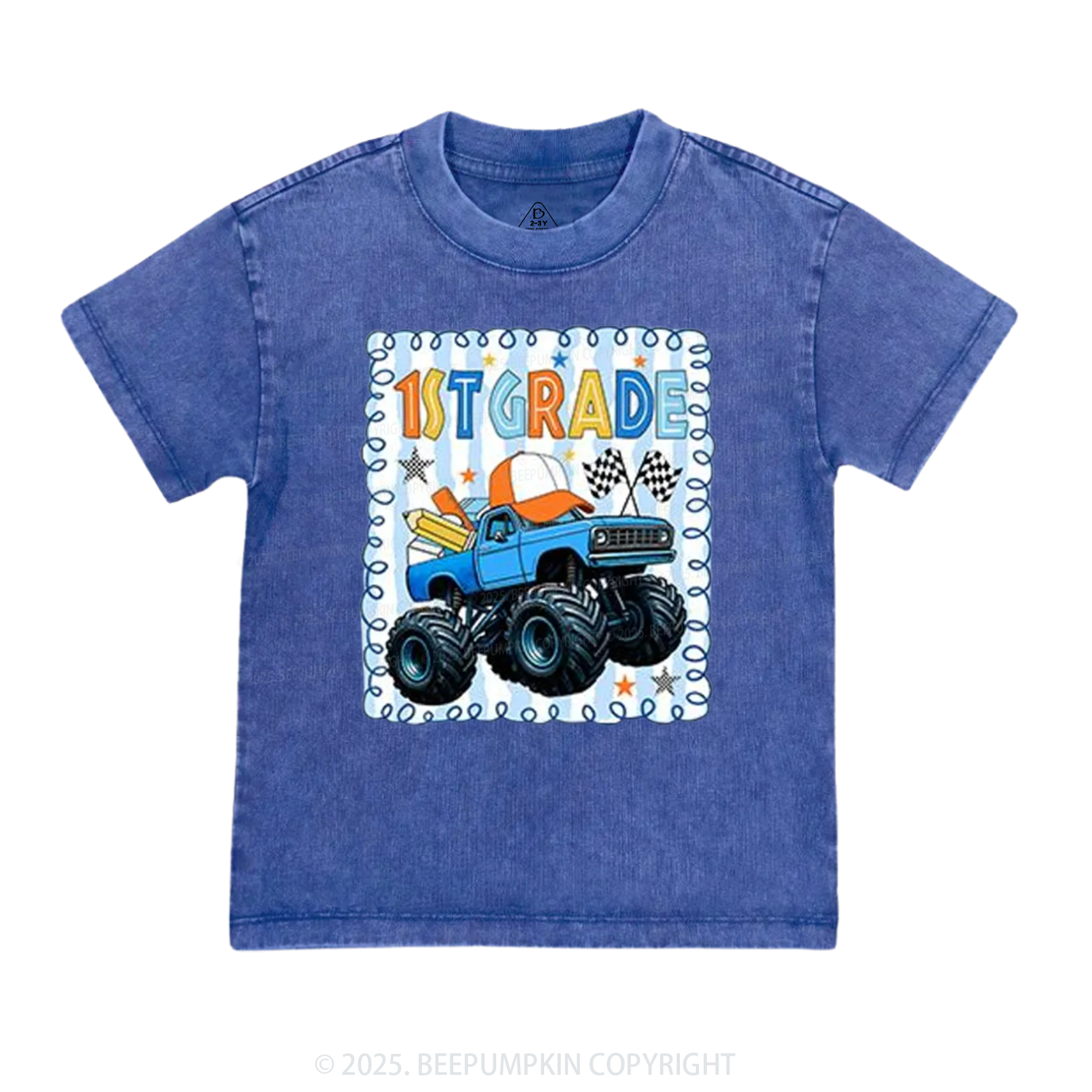 Personalized Truck For Boy Toddler&Kids Washed Tees