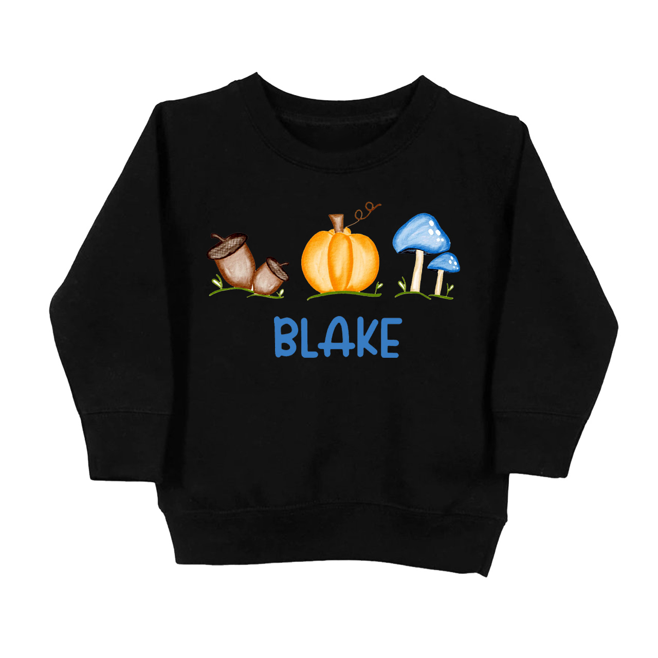 Personalized Fall Mushroom Kids Sweatshirt