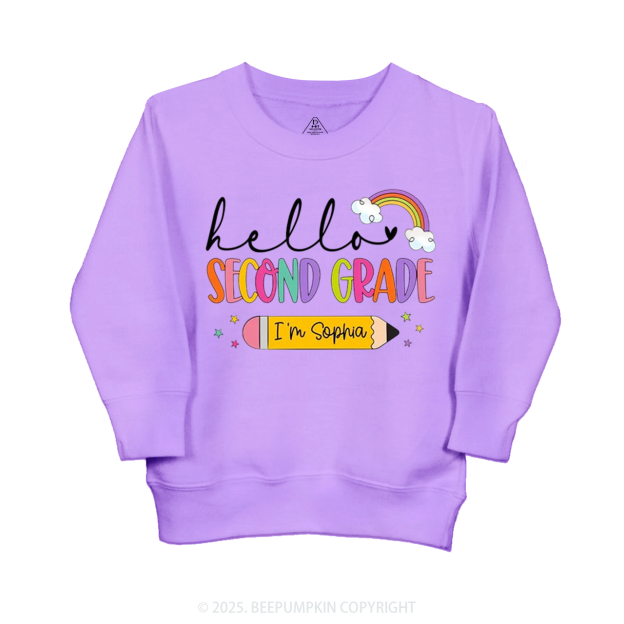 Personalized Hello Back To School Kid's Sweatshirt