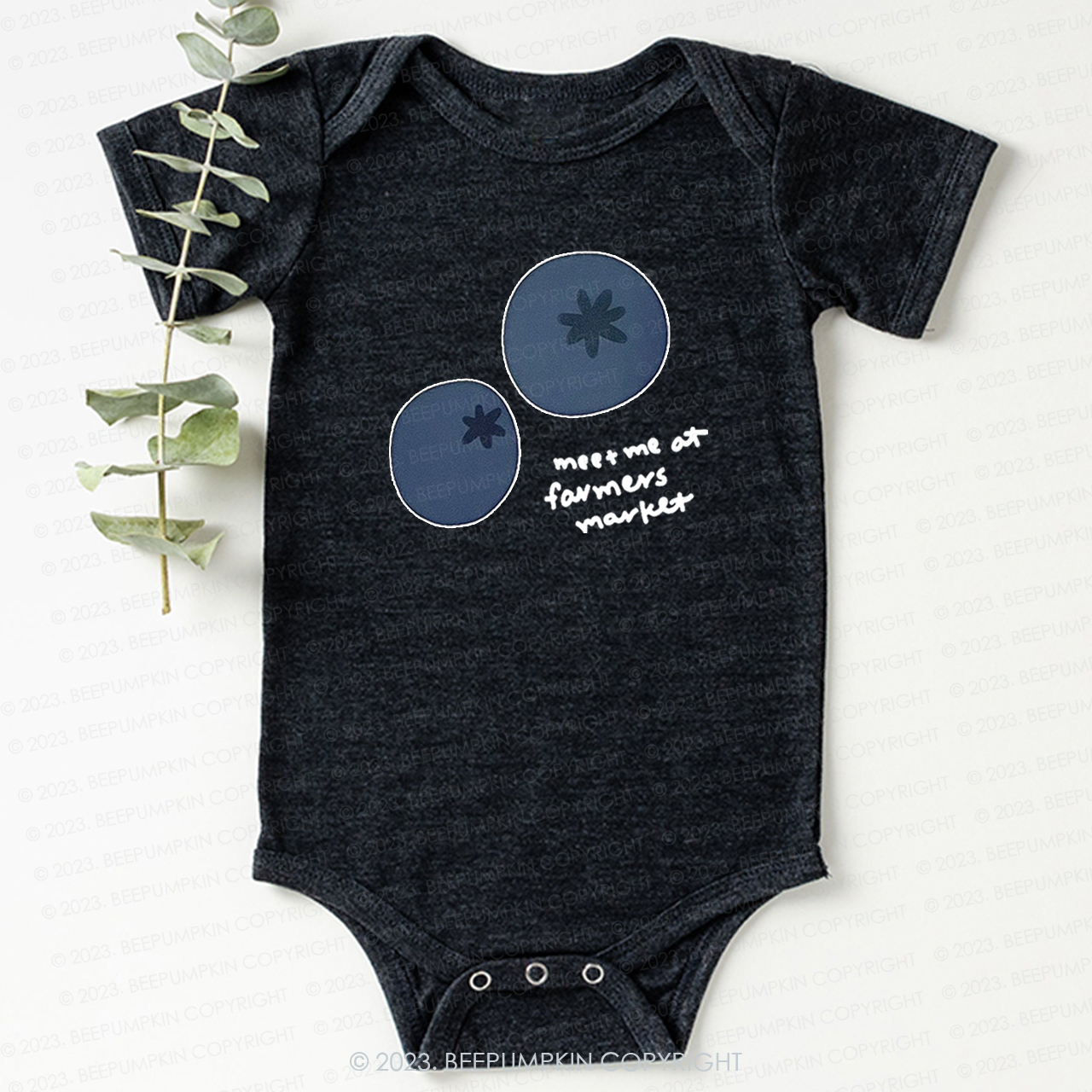 Blueberry Puff Farmers Market Fruit Bodysuit For Baby