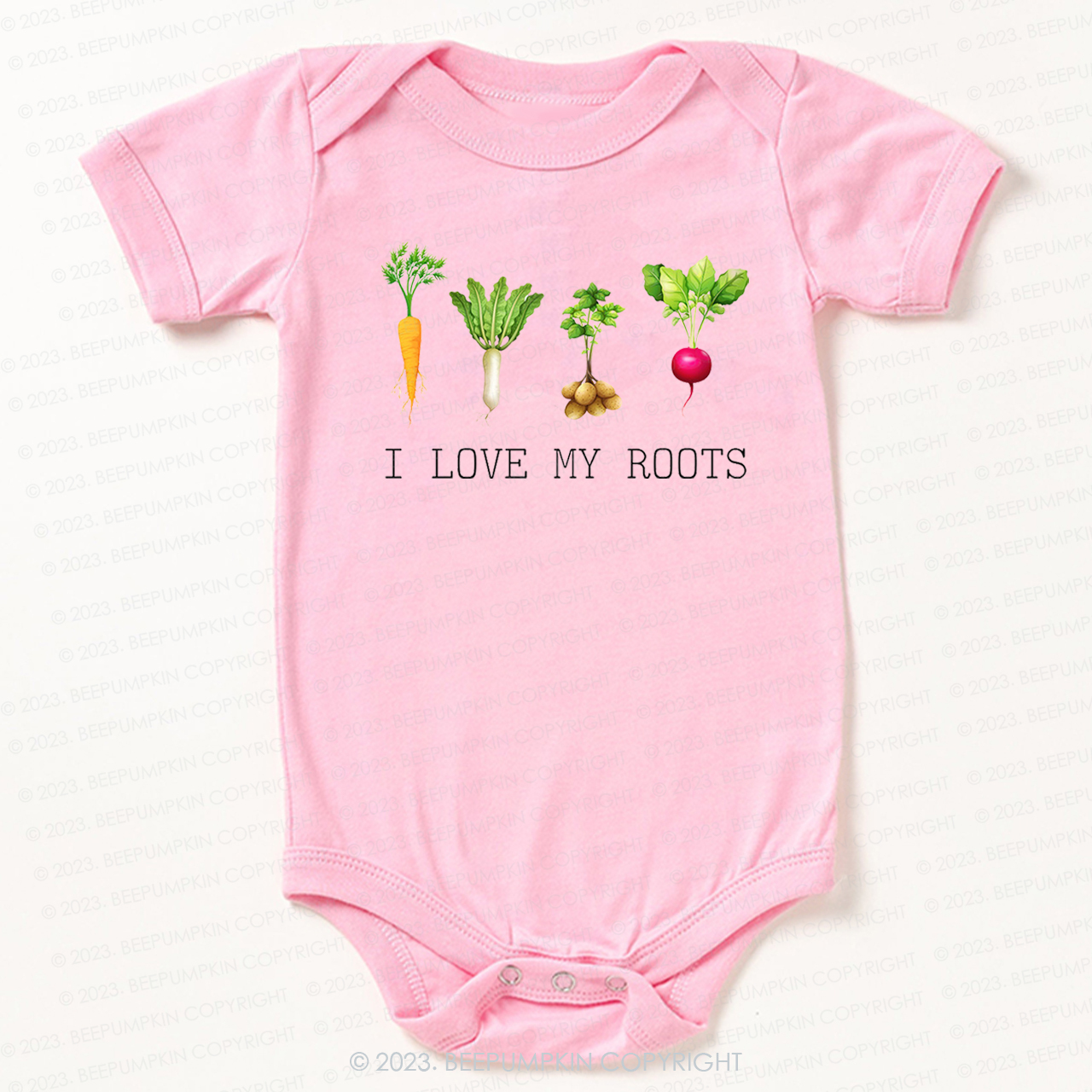 Vegetable I Love My Roots Bodysuit For Baby