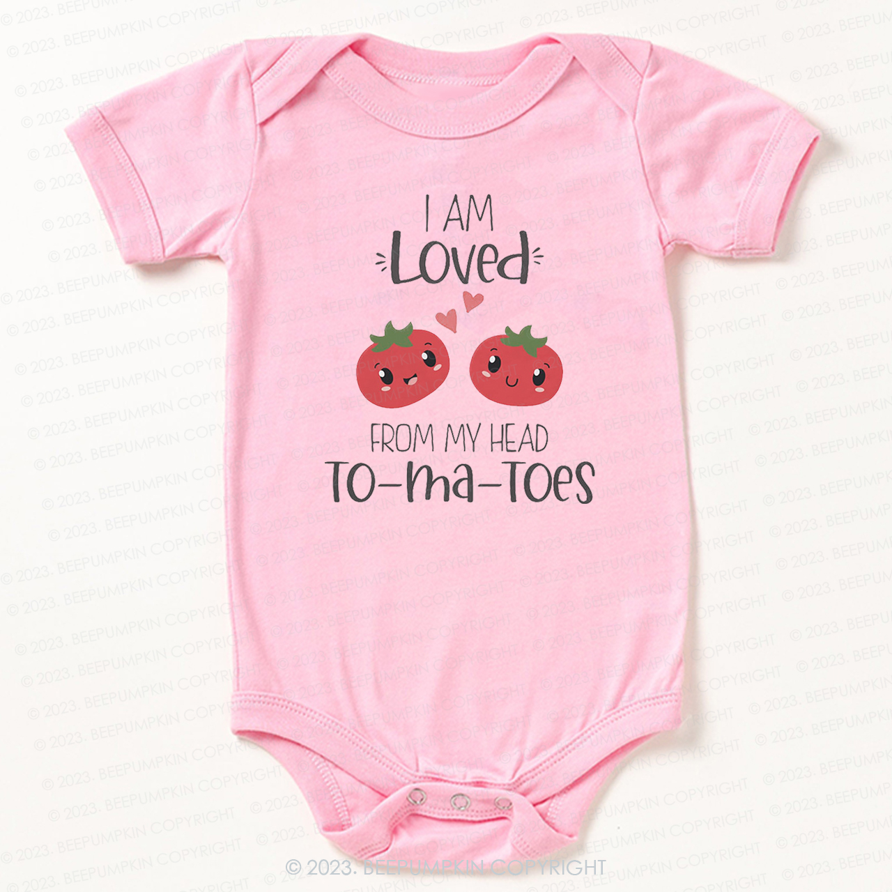 I Am Loved From My Head Tomatoes Bodysuit For Baby