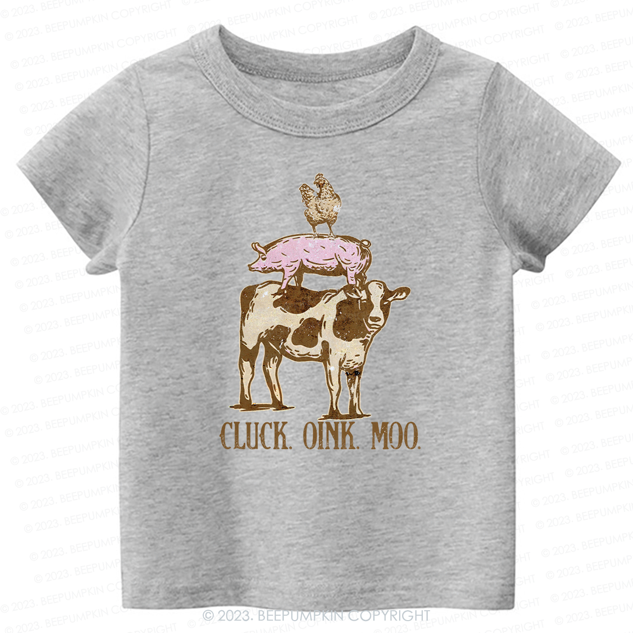 Cluck Oink Moo Retro Farm -Toddler Tees