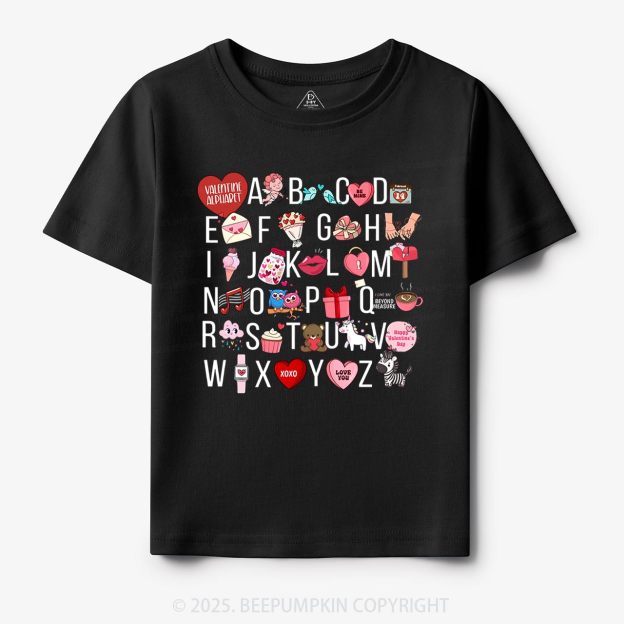 Valentine Alphabet Toddler&Kid's Tees Beepumpkin