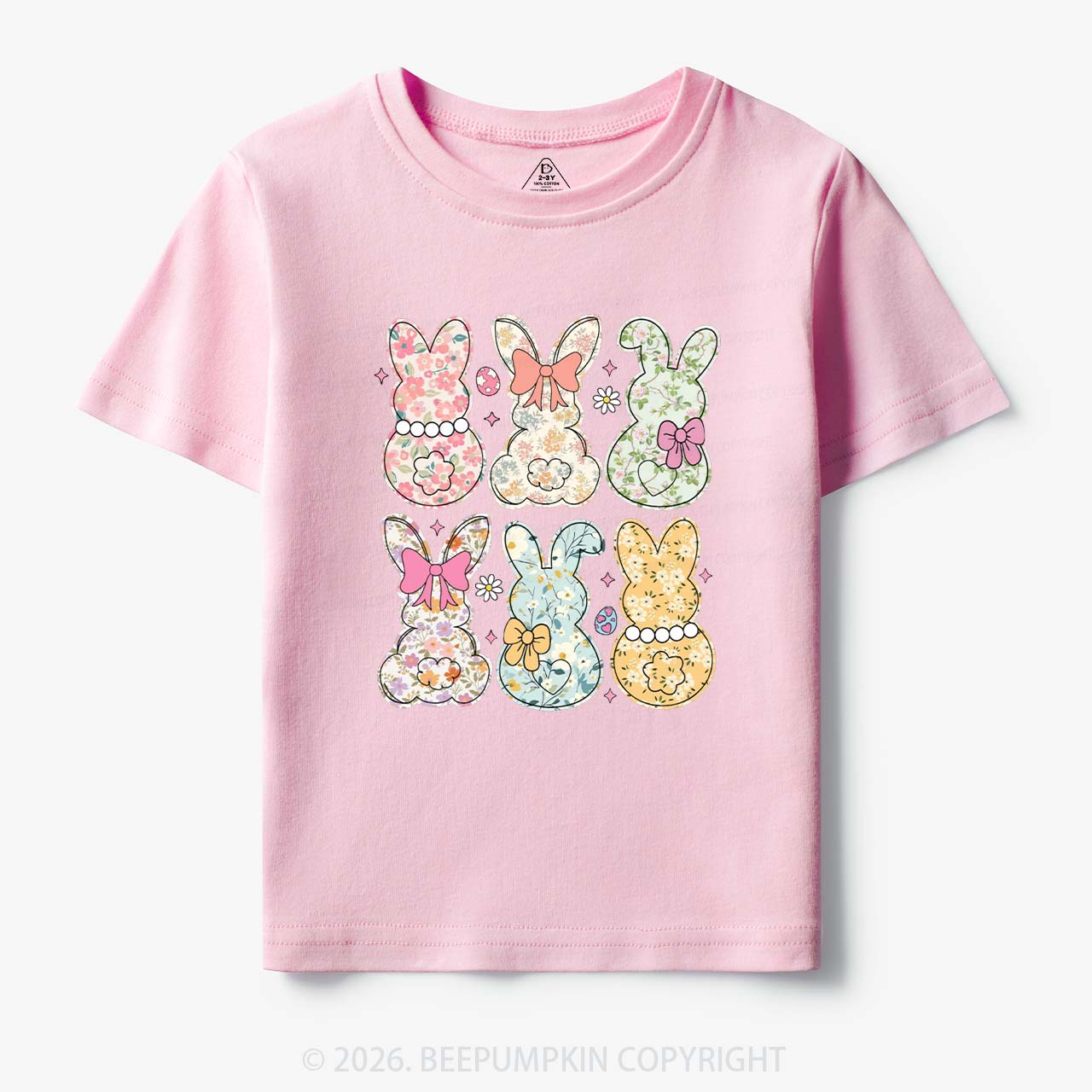Vintage Spring Floral Bunny Bows Toddler&Kid's Tees