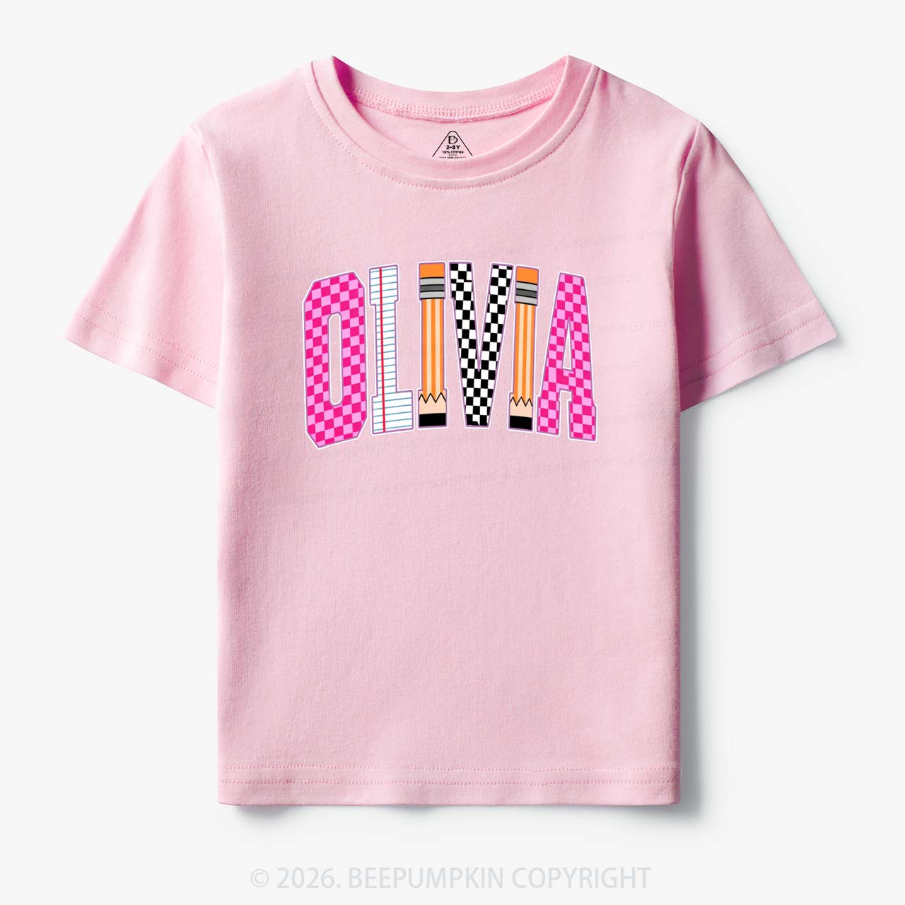 Personalized Name Retro School Preppy Toddler&Kid's Tees