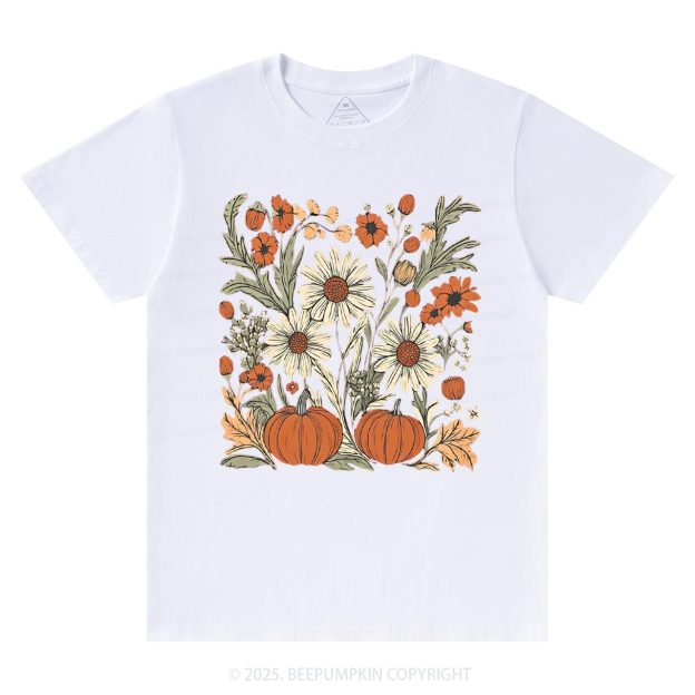 Boho Fall Floral T-Shirts Beepumpkin