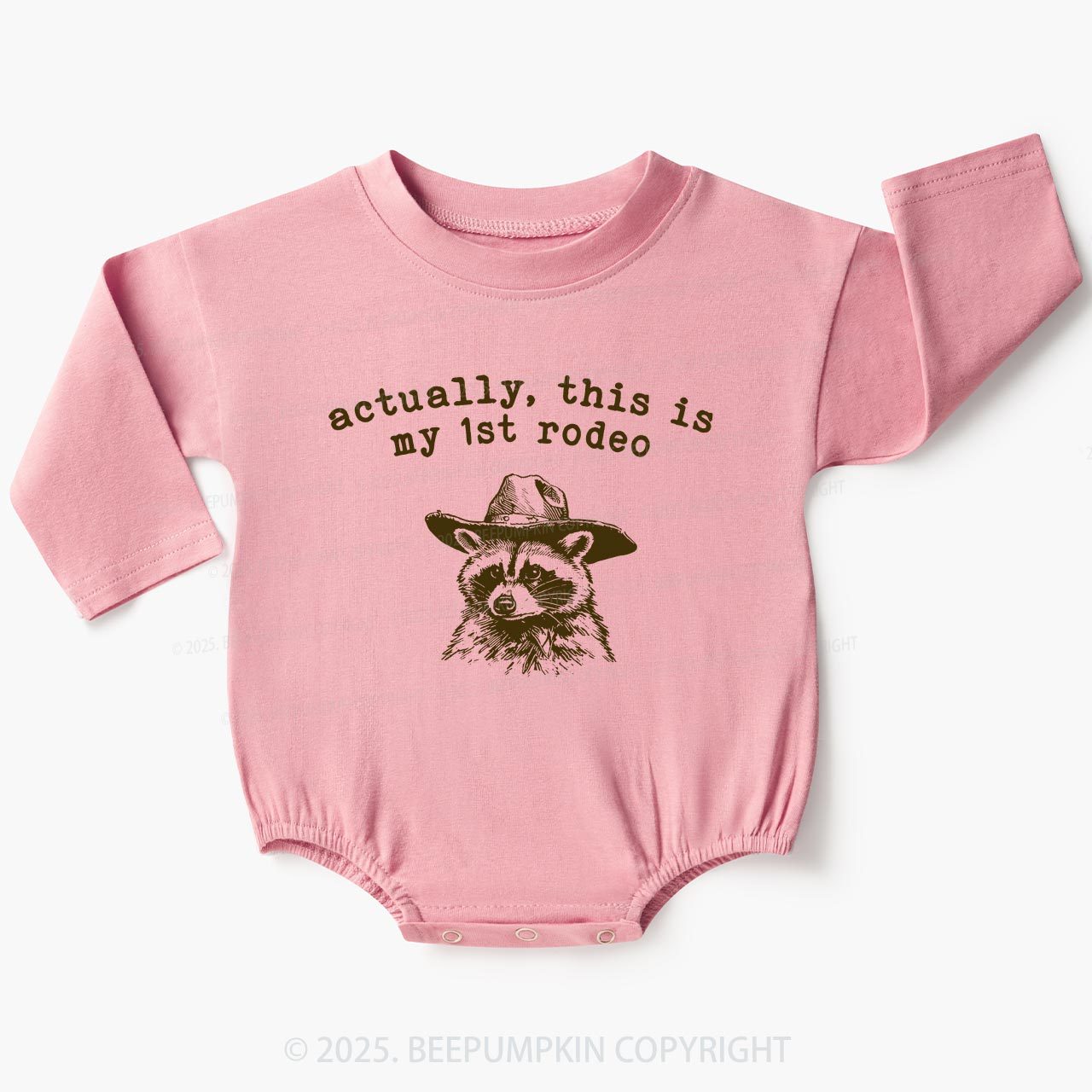 Raccoon My first Rodeo Birthday Baby Bubble Romper Beepumpkin