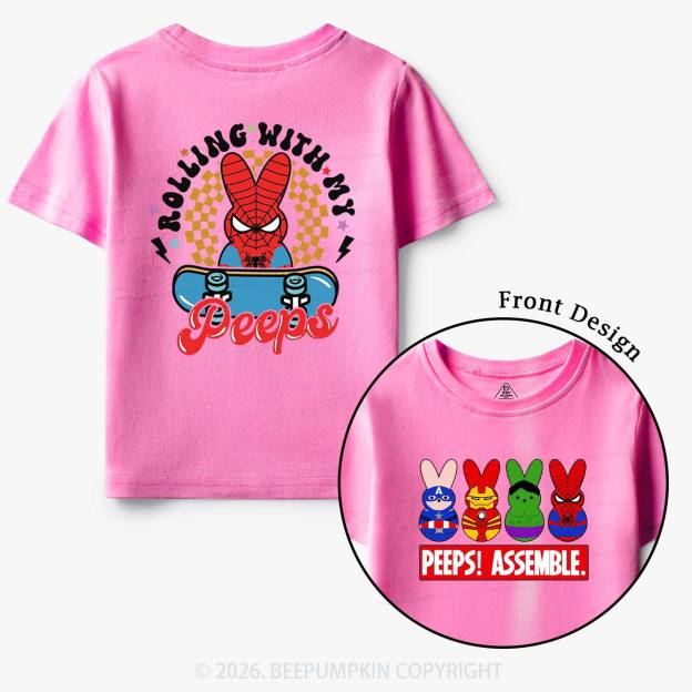 Fun Easter Rolling With My Peeps Squad Toddler&Kid's Tees