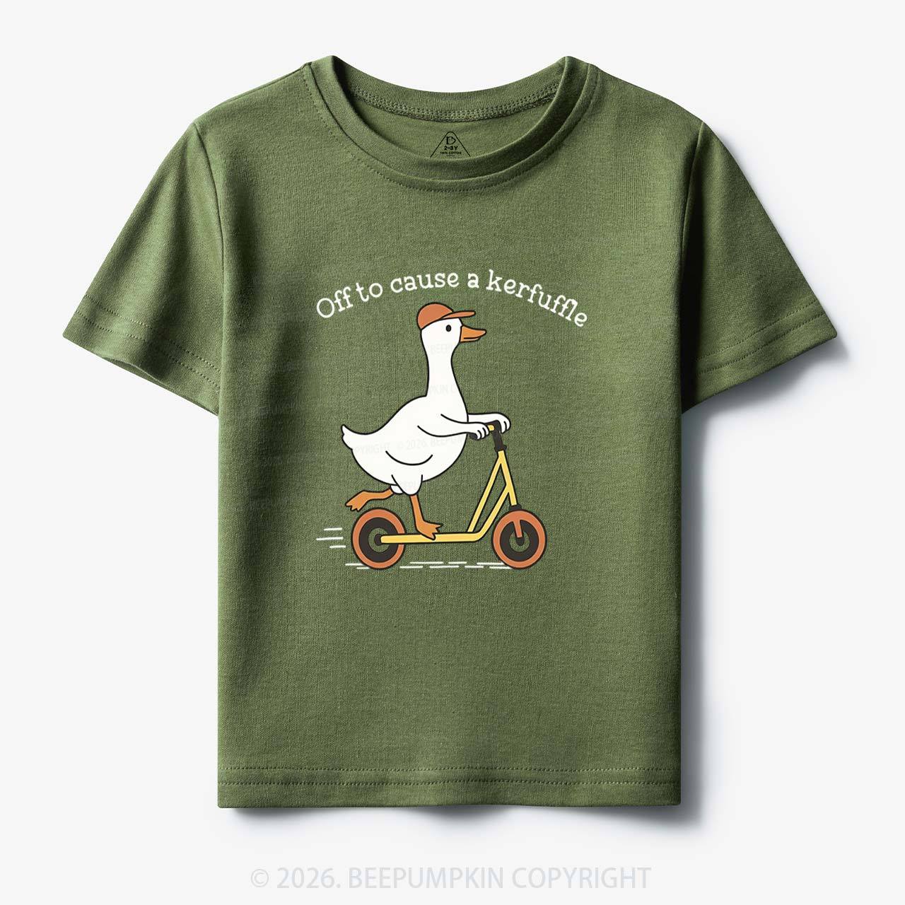 Off To Cause A Kerfuffle Silly Duck Animal Toddler&Kid's Tees