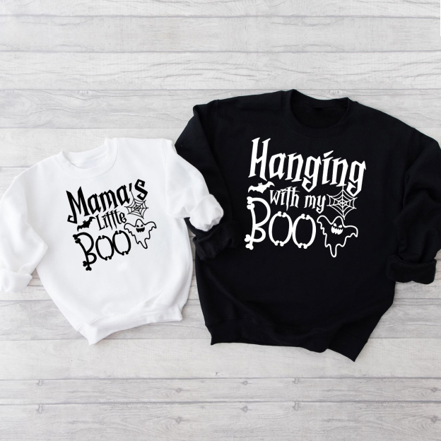 Halloween Hanging With My Boo Mom&Me Matching Swetshirt