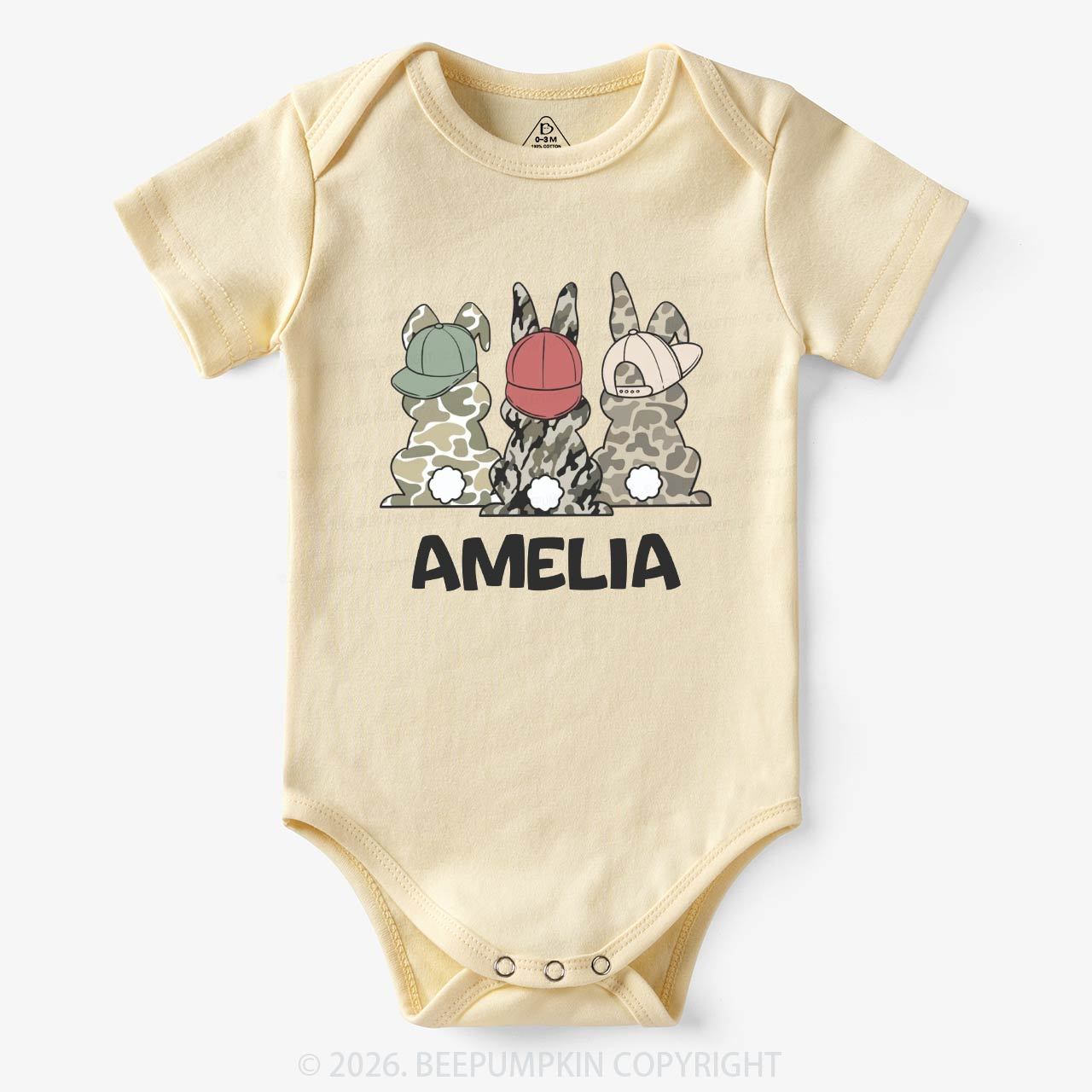 Personalized Camo Easter Bunny Bodysuit