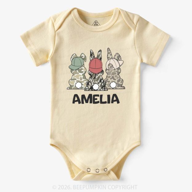 Personalized Camo Easter Bunny Bodysuit