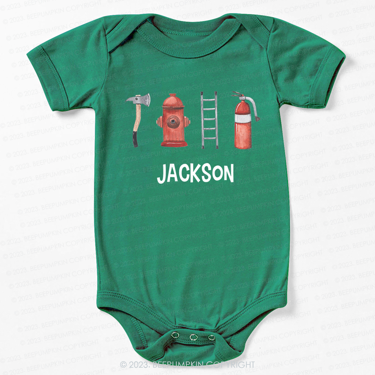 Personalized Firefighter Name Bodysuit For Baby