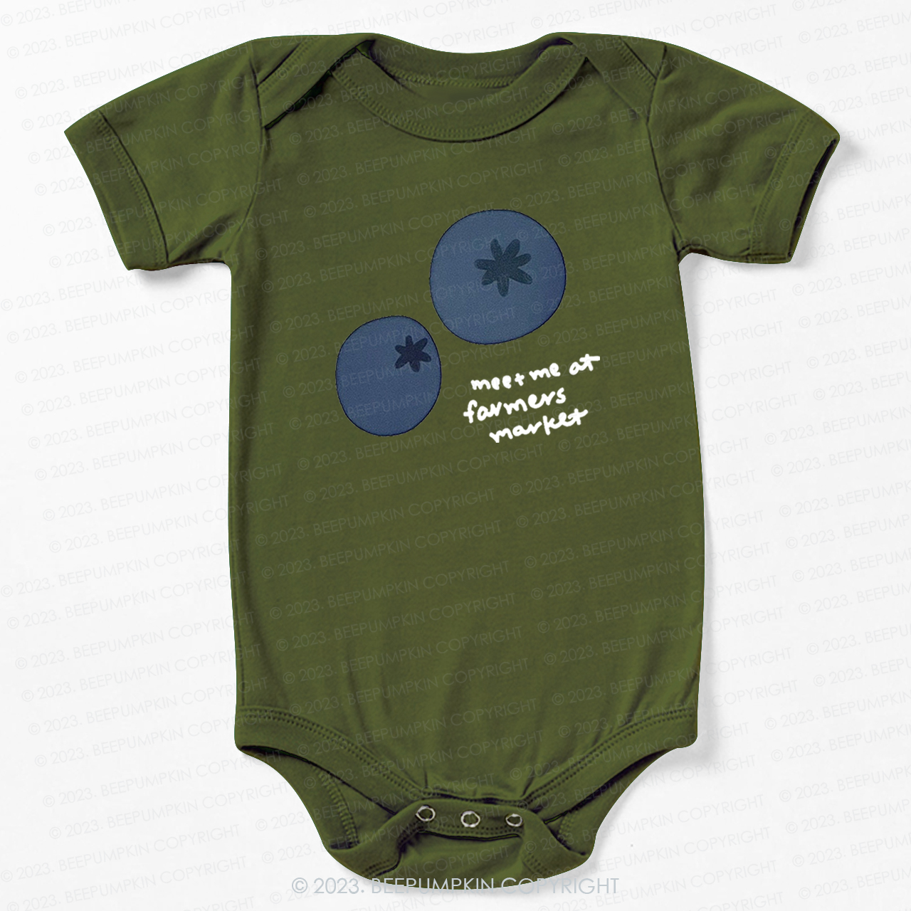 Blueberry Puff Farmers Market Fruit Bodysuit For Baby