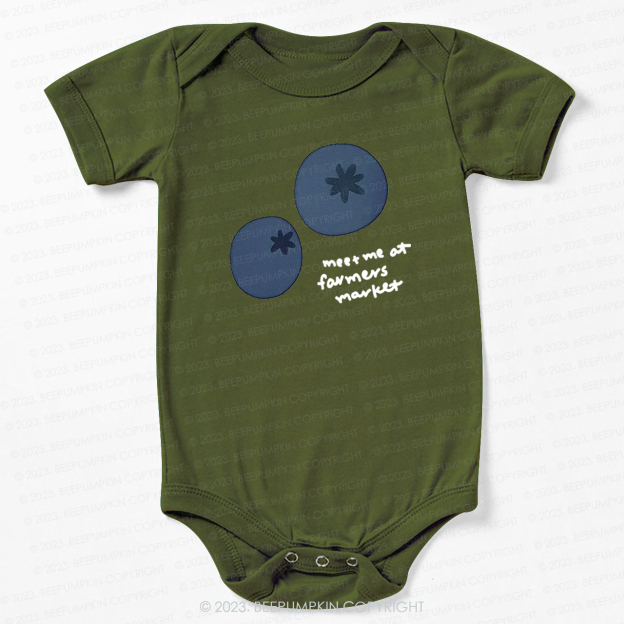 Blueberry Puff Farmers Market Fruit Bodysuit For Baby