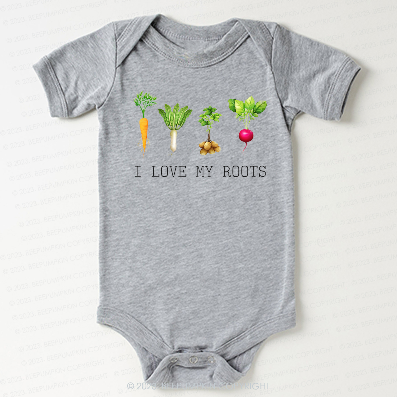 Vegetable I Love My Roots Bodysuit For Baby