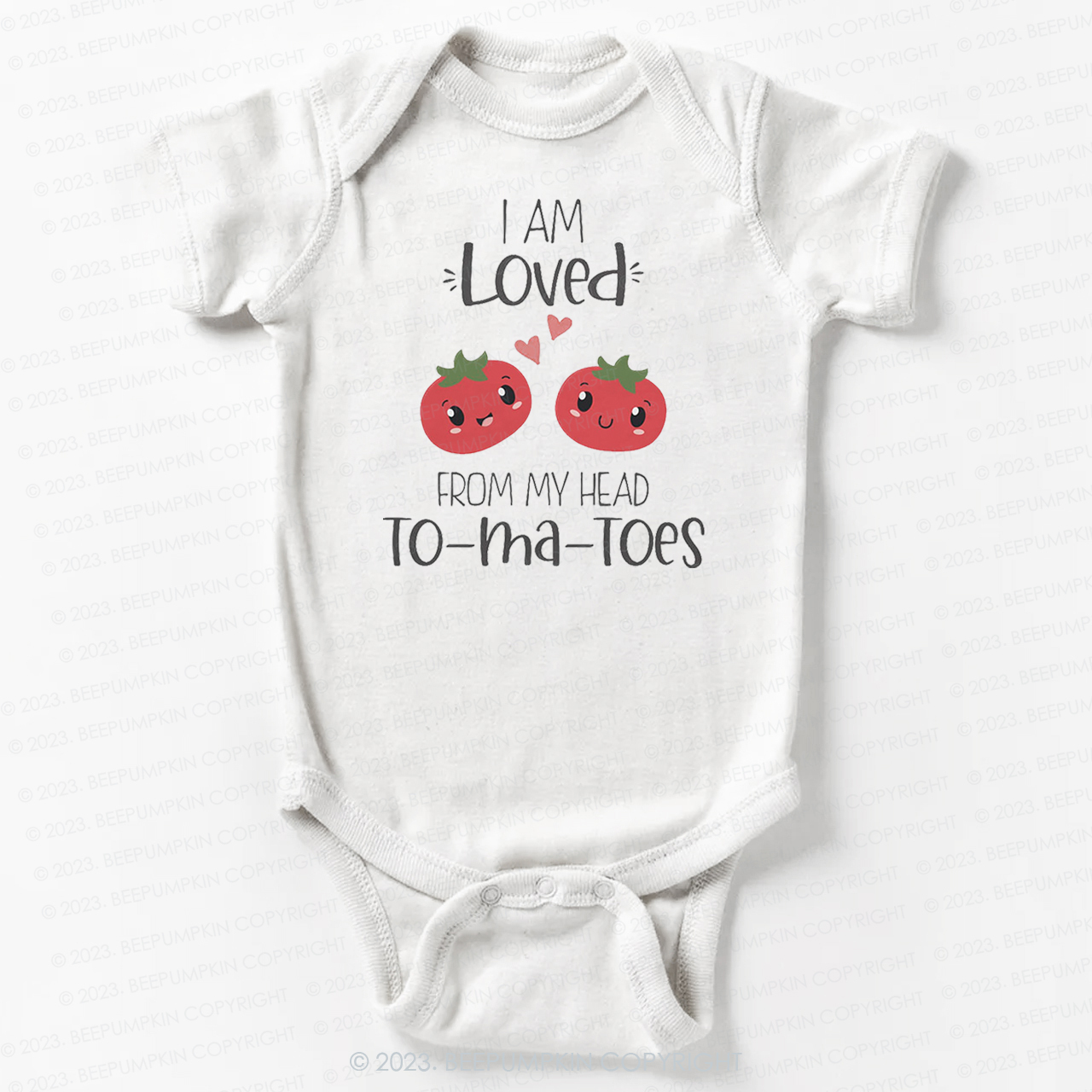 I Am Loved From My Head Tomatoes Bodysuit For Baby