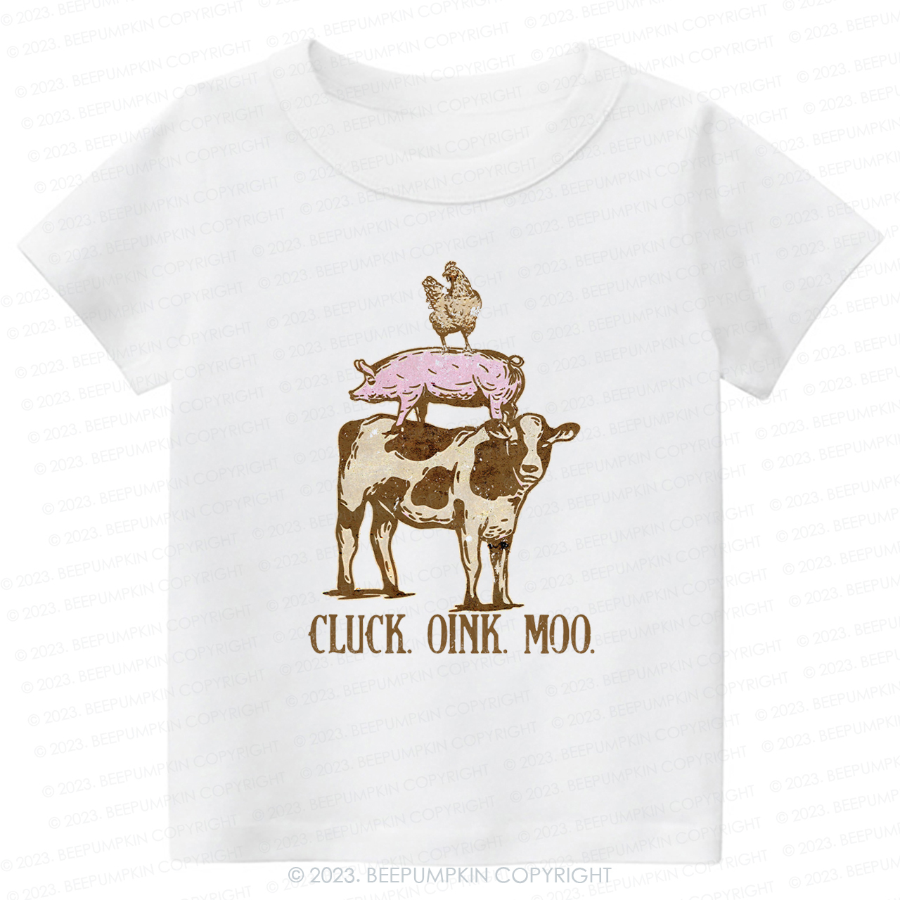 Cluck Oink Moo Retro Farm -Toddler Tees