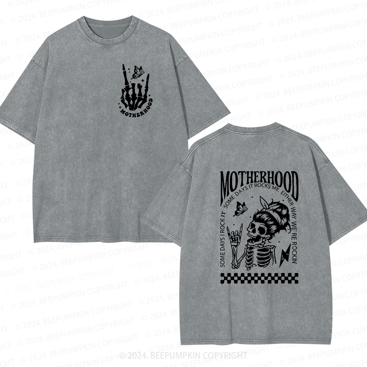 Motherhood Sometimes I Rock It Mama Washed T-Shirts 