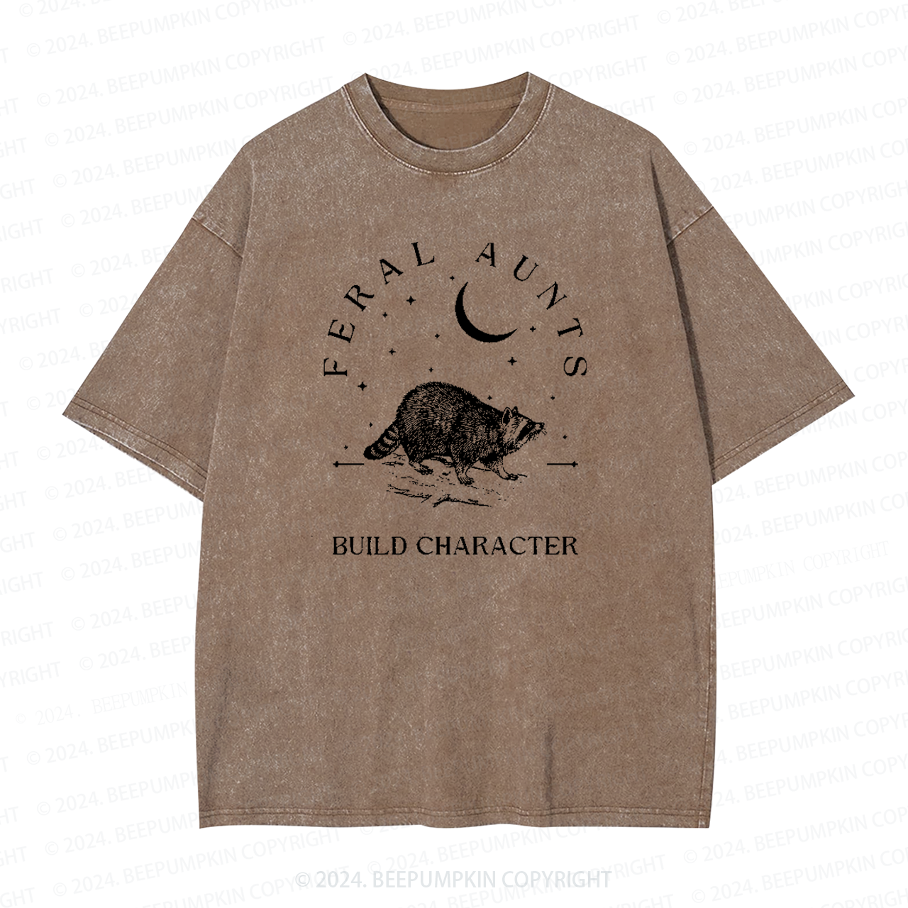 Feral Aunts Build Character Aunt Washed Tees