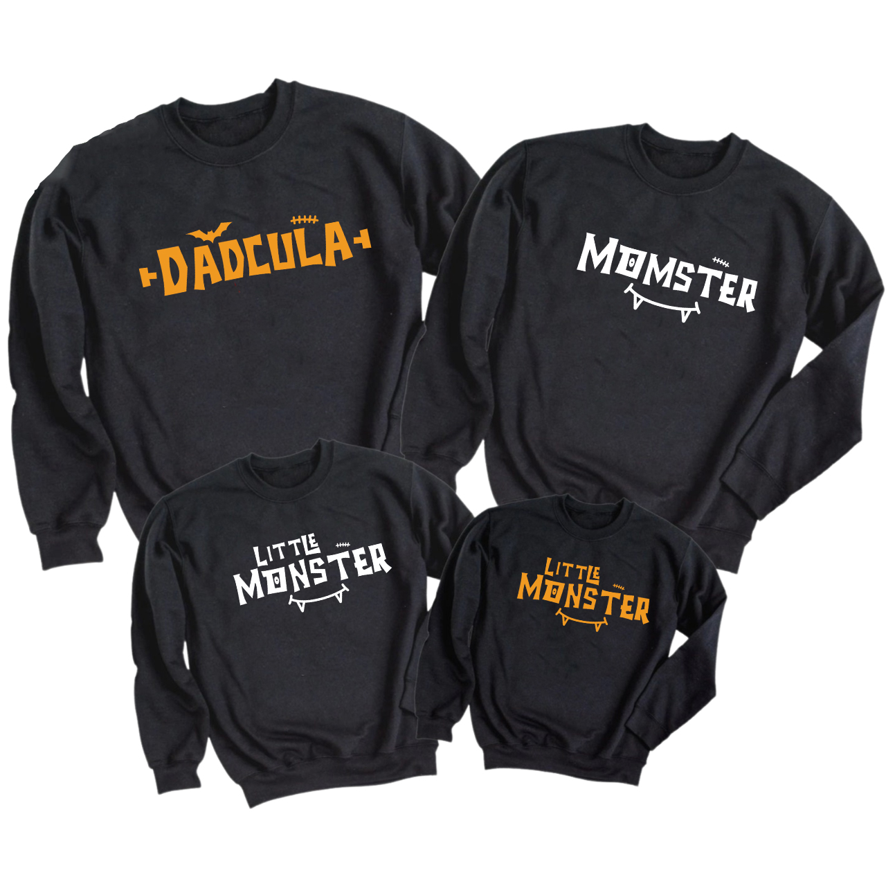 Funny Halloween Momster Dadcula Little Monster Family Matching Sweatshirt