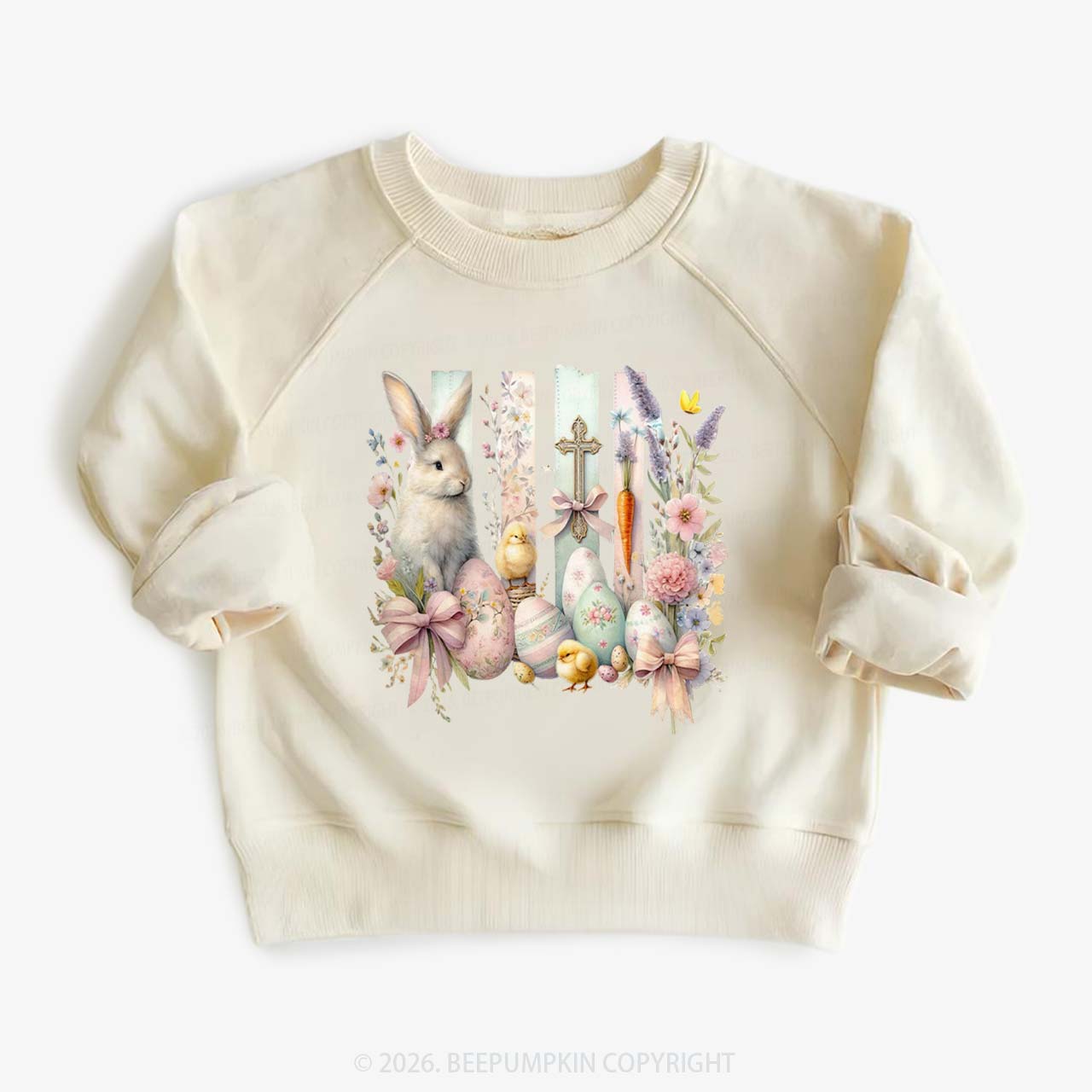 Springtime Faith Bunny Kid's Sweatshirt