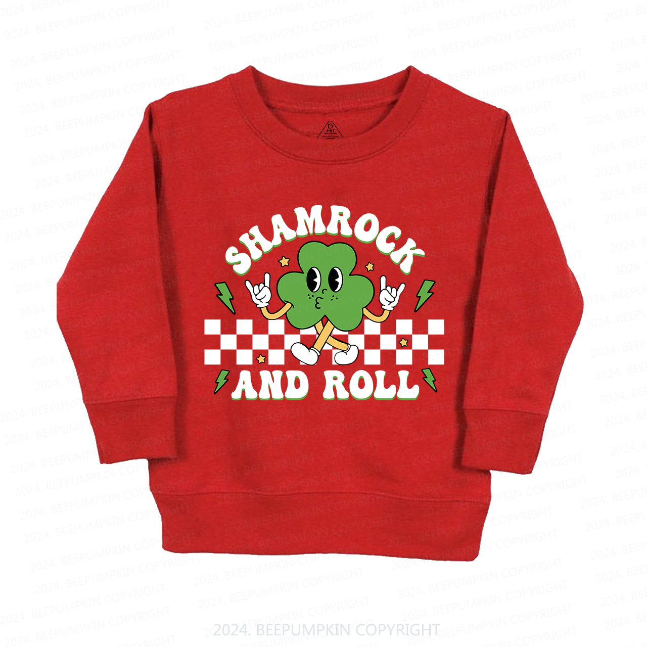 Shamrock And Roll St.Patricks Day Kids Sweatshirt