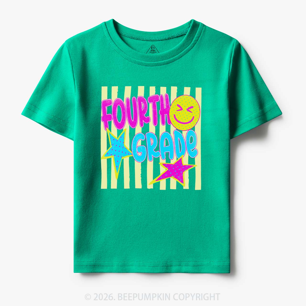 Personalized Neon Striped Grade Back To School Toddler&Kid's Tees