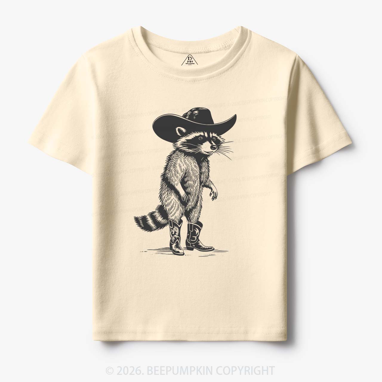 Funny Western Raccoon Cowboy Toddler&Kid's Tees